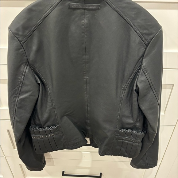 Jean Paul Gaultier black lather jacket size 44 - Picture 6 of 11